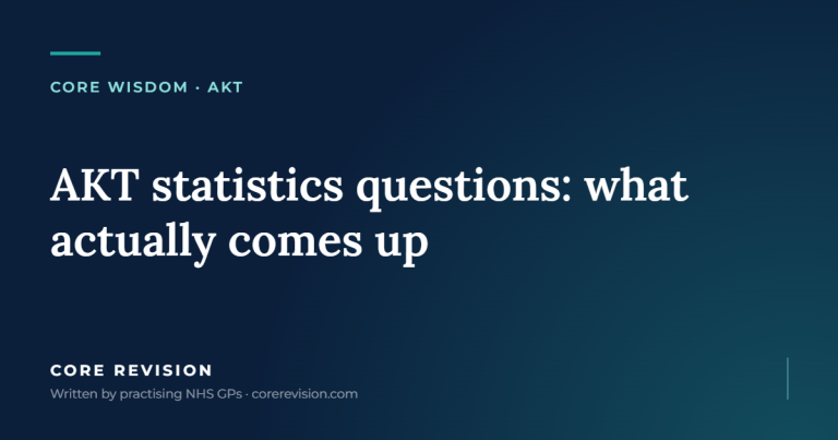 Core Revision article card: AKT statistics questions: what actually comes up
